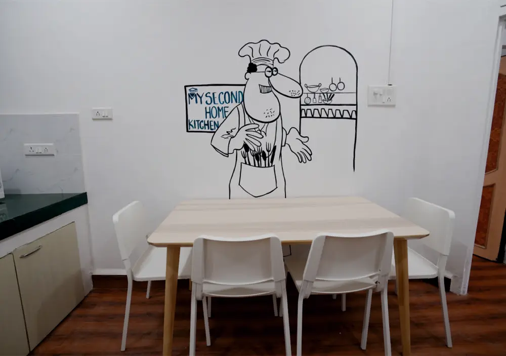 Kitchen dining space at Morparia Cottage